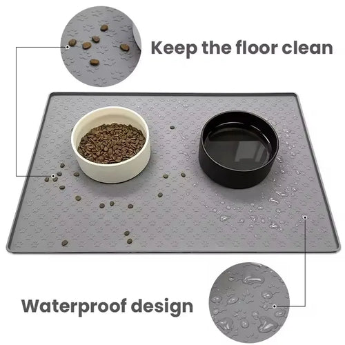 Tapis de repas pour animaux de compagnie, tapis d'alimentation pour chat et chien, tapis pour gamelle de chat, tapis pour gamelle de chien, tapis en silicone imperméable pour animaux de compagnie